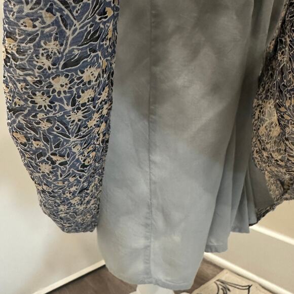 Anthropologie‎ Kira Blue Floral Off-Shoulder Peasant Midi Dress Cottage Boho 12 - Picture 9 of 12